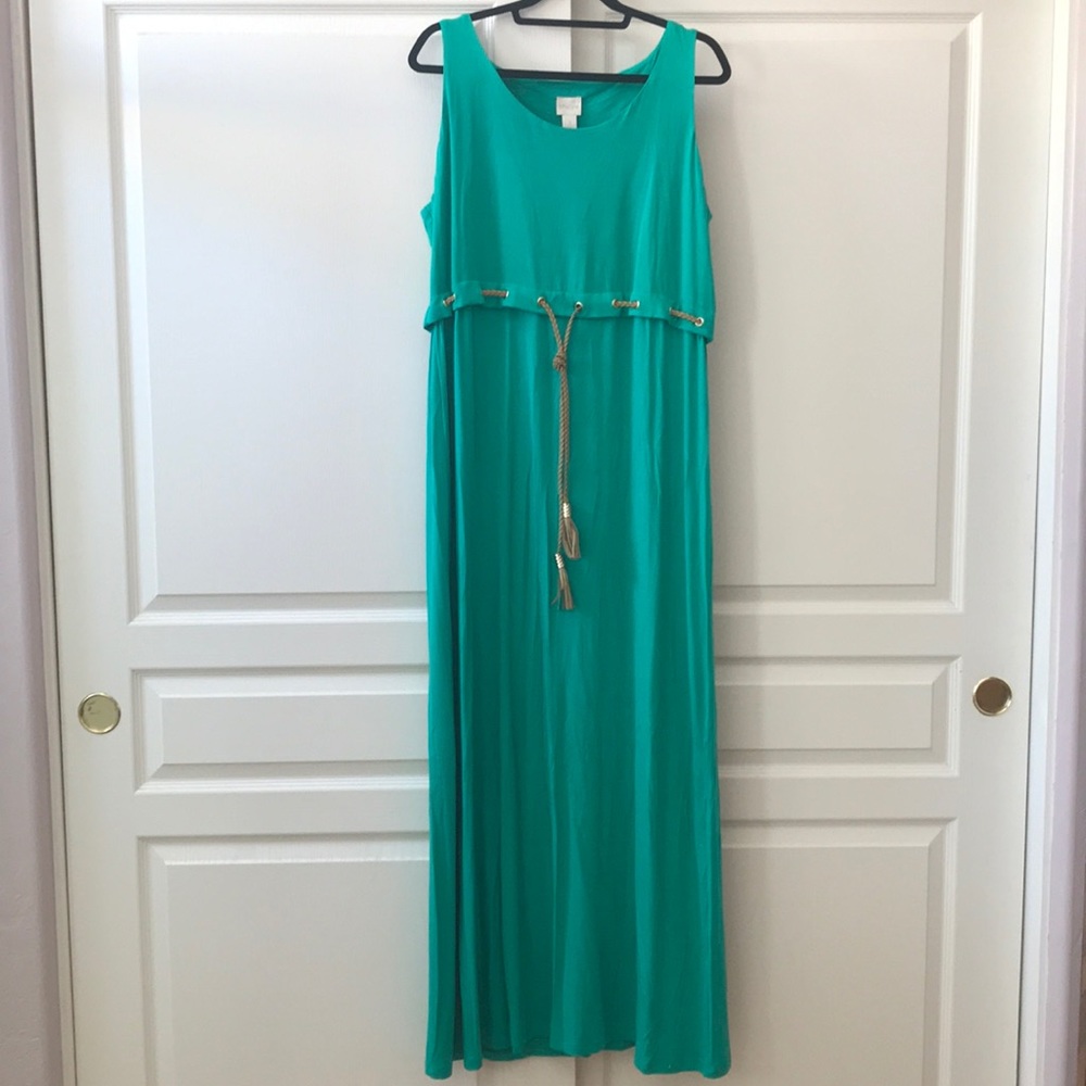 Chico’s Sleeveless Maxi Dress, Green
